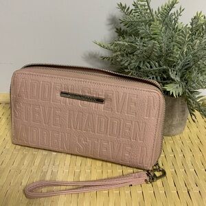 Steve Madden Blush Pink Embossed Wristlet Wallet. 8”x 4”  $15